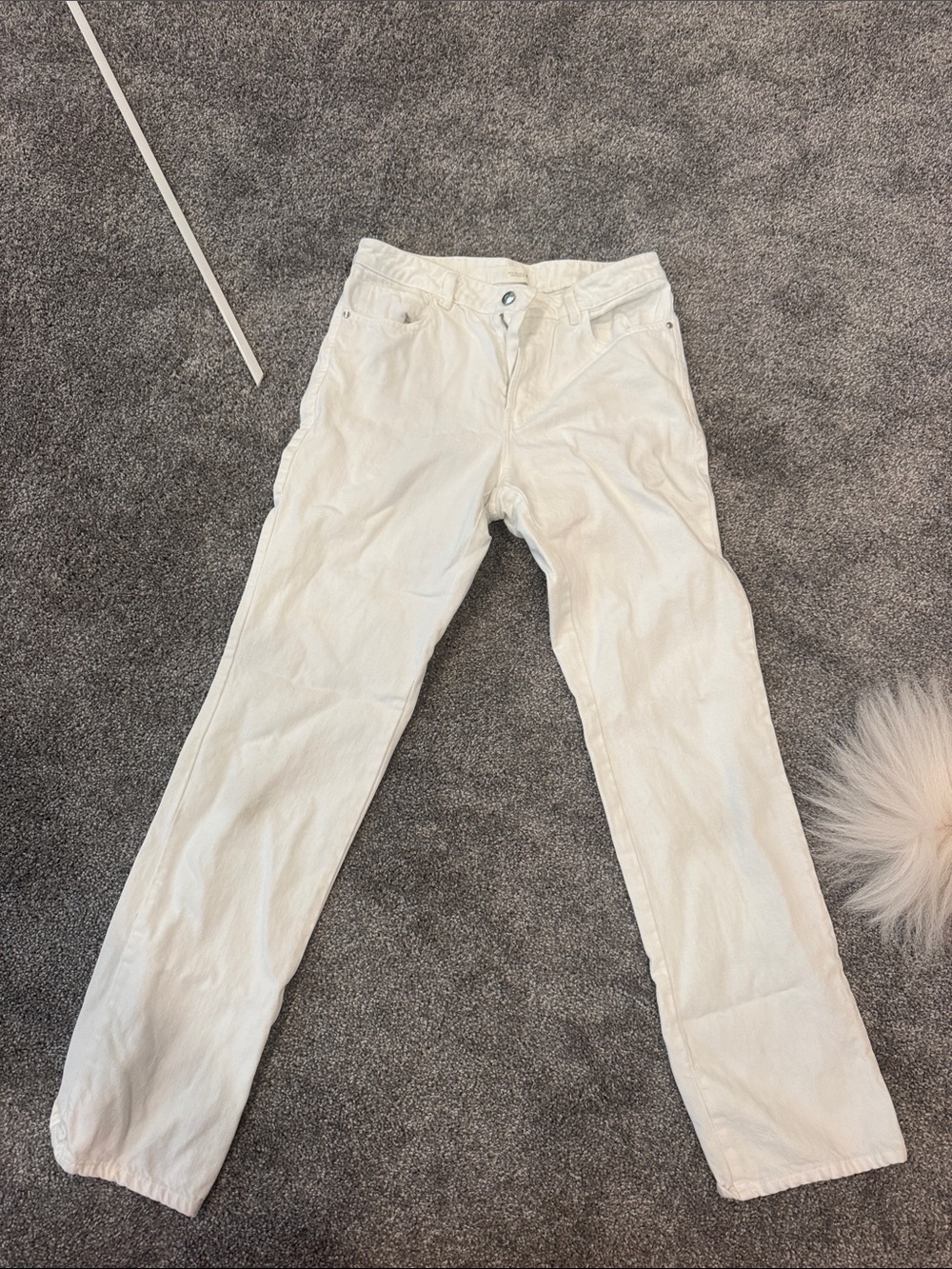 Zara White High-Rise Jeans